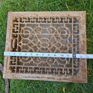 Antique Cast Iron Heating Floor Grate Vent Register Cover 14X12